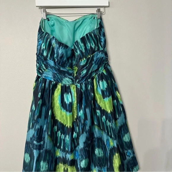 Eliza J Blue and Green Strapless Party Dress With Pockets Sz 12 GUC - Picture 11 of 12
